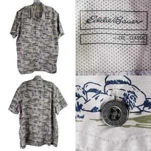 Eddie Bauer Shirt Men’s 2X Camp Nature Vented Short Sleeve Nylon Hike